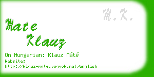 mate klauz business card
